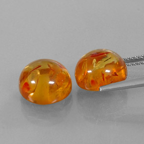 Pedras preciosas de âmbar laranja natural de  ct, transparente, transparente/translúcido