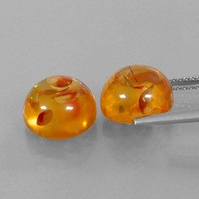 Pedras preciosas de âmbar laranja natural de  ct, transparente, transparente/translúcido