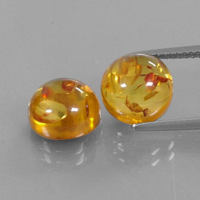 Pedras preciosas de âmbar laranja natural de  ct, transparente, transparente/translúcido