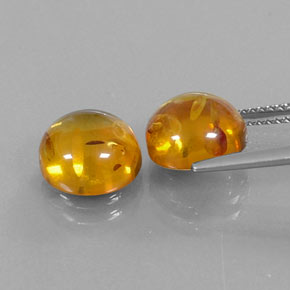 Pedras preciosas de âmbar laranja natural de  ct, transparente, transparente/translúcido