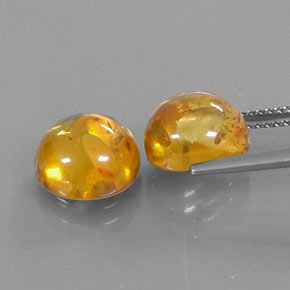 Pedras preciosas de âmbar laranja natural de  ct, transparente, transparente/translúcido