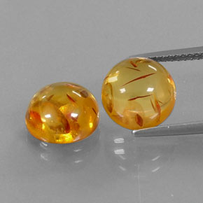 Pedras preciosas de âmbar laranja natural de  ct, transparente, transparente/translúcido