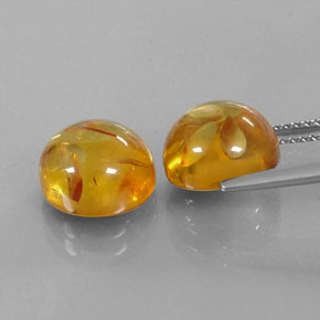 Pedras preciosas de âmbar laranja natural de  ct, transparente, transparente/translúcido