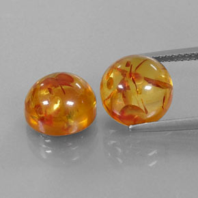 Pedras preciosas de âmbar laranja natural de  ct, transparente, transparente/translúcido