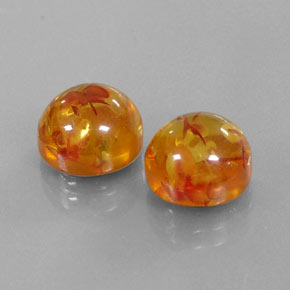Pedras preciosas de âmbar laranja natural de  ct, transparente, transparente/translúcido