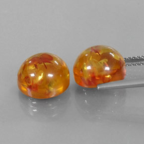 Pedras preciosas de âmbar laranja natural de  ct, transparente, transparente/translúcido