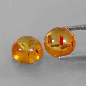 Pedras preciosas de âmbar laranja natural de  ct, transparente, transparente/translúcido