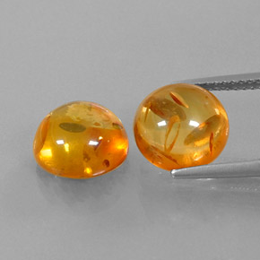 Pedras preciosas de âmbar laranja natural de  ct, transparente, transparente/translúcido