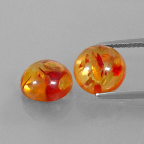 Pedras preciosas de âmbar laranja natural de  ct, transparente, transparente/translúcido