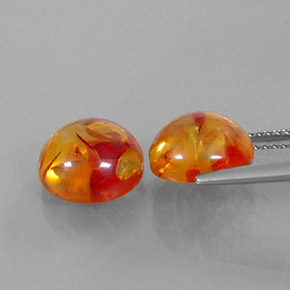 Pedras preciosas de âmbar laranja natural de  ct, transparente, transparente/translúcido