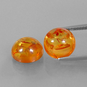 Pedras preciosas de âmbar laranja natural de  ct, transparente, transparente/translúcido