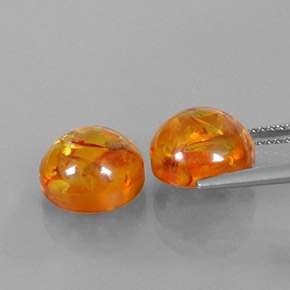 Pedras preciosas de âmbar laranja natural de  ct, transparente, transparente/translúcido