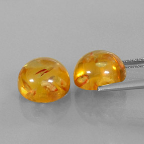 Pedras preciosas de âmbar laranja natural de  ct, transparente, transparente/translúcido