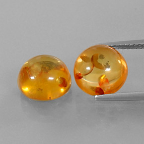 Pedras preciosas de âmbar laranja natural de  ct, transparente, transparente/translúcido