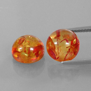 Pedras preciosas de âmbar laranja natural de  ct, transparente, transparente/translúcido