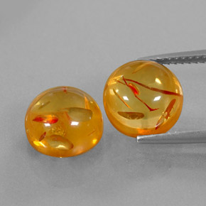 Pedras preciosas de âmbar laranja natural de  ct, transparente, transparente/translúcido
