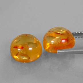 Pedras preciosas de âmbar laranja natural de  ct, transparente, transparente/translúcido