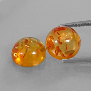 Pedras preciosas de âmbar laranja natural de  ct, transparente, transparente/translúcido