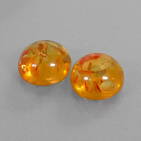 Pedras preciosas de âmbar laranja natural de  ct, transparente, transparente/translúcido