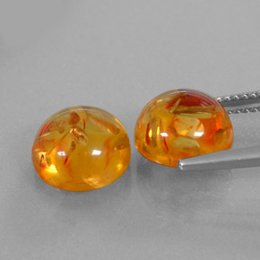 Pedras preciosas de âmbar laranja natural de  ct, transparente, transparente/translúcido