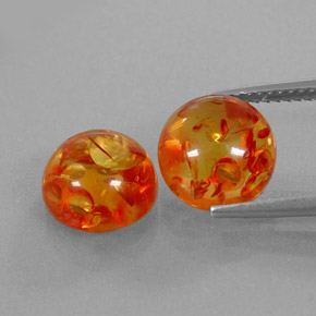 Pedras preciosas de âmbar laranja natural de  ct, transparente, transparente/translúcido