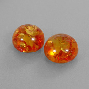 Pedras preciosas de âmbar laranja natural de  ct, transparente, transparente/translúcido