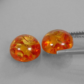 Pedras preciosas de âmbar laranja natural de  ct, transparente, transparente/translúcido