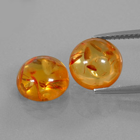 Pedras preciosas de âmbar laranja natural de  ct, transparente, transparente/translúcido