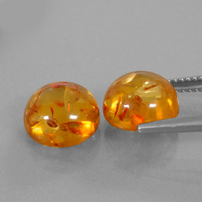 Pedras preciosas de âmbar laranja natural de  ct, transparente, transparente/translúcido