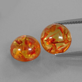 Pedras preciosas de âmbar laranja natural de  ct, transparente, transparente/translúcido