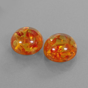 Pedras preciosas de âmbar laranja natural de  ct, transparente, transparente/translúcido