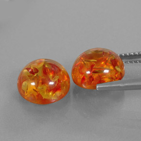 Pedras preciosas de âmbar laranja natural de  ct, transparente, transparente/translúcido