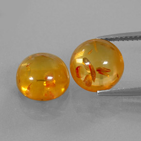 Pedras preciosas de âmbar laranja natural de  ct, transparente, transparente/translúcido