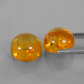 Pedras preciosas de âmbar laranja natural de  ct, transparente, transparente/translúcido
