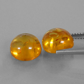 Pedras preciosas de âmbar laranja natural de  ct, transparente, transparente/translúcido