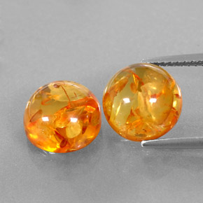 Pedras preciosas de âmbar laranja natural de  ct, transparente, transparente/translúcido