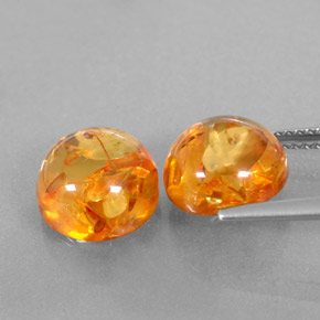 Pedras preciosas de âmbar laranja natural de  ct, transparente, transparente/translúcido