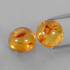 Pedras preciosas de âmbar laranja natural de  ct, transparente, transparente/translúcido