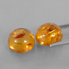 Pedras preciosas de âmbar laranja natural de  ct, transparente, transparente/translúcido