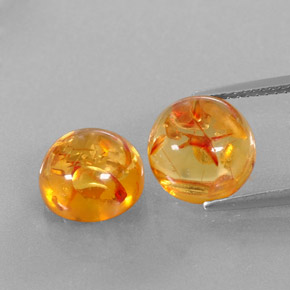 Pedras preciosas de âmbar laranja natural de  ct, transparente, transparente/translúcido