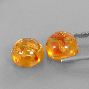 Pedras preciosas de âmbar laranja natural de  ct, transparente, transparente/translúcido