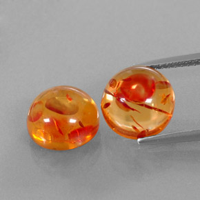 Pedras preciosas de âmbar laranja natural de  ct, transparente, transparente/translúcido