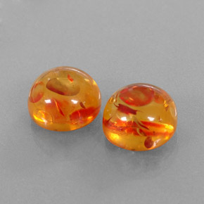 Pedras preciosas de âmbar laranja natural de  ct, transparente, transparente/translúcido
