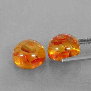 Pedras preciosas de âmbar laranja natural de  ct, transparente, transparente/translúcido