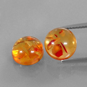 Pedras preciosas de âmbar laranja natural de  ct, transparente, transparente/translúcido