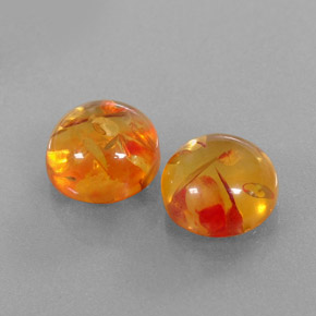 Pedras preciosas de âmbar laranja natural de  ct, transparente, transparente/translúcido