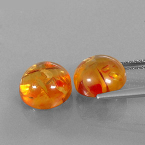 Pedras preciosas de âmbar laranja natural de  ct, transparente, transparente/translúcido
