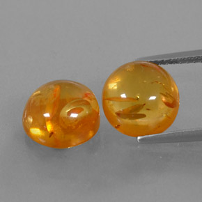 Pedras preciosas de âmbar laranja natural de  ct, transparente, transparente/translúcido