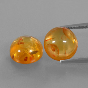Pedras preciosas de âmbar laranja natural de  ct, transparente, transparente/translúcido