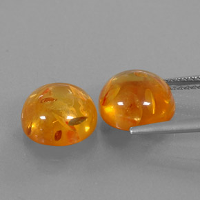 Pedras preciosas de âmbar laranja natural de  ct, transparente, transparente/translúcido